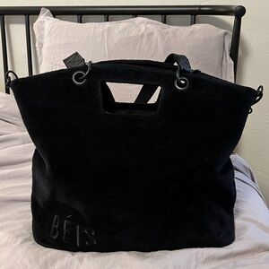 Beis The Terry Tote - black Terry cloth travel bag